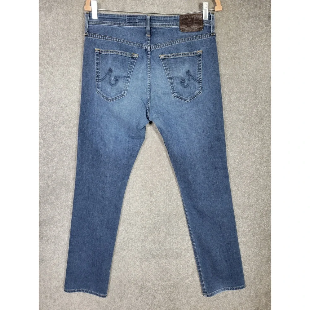 Adriano Goldschmied Slim Straight Jeans Mens Size 32x32 Blue Stretch Distressing